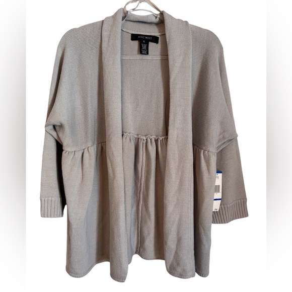 Nine West Sweaters - Nine West Light Gray Open Front Women’s Cardigan Size XL NWTS 3/4 Sleeves